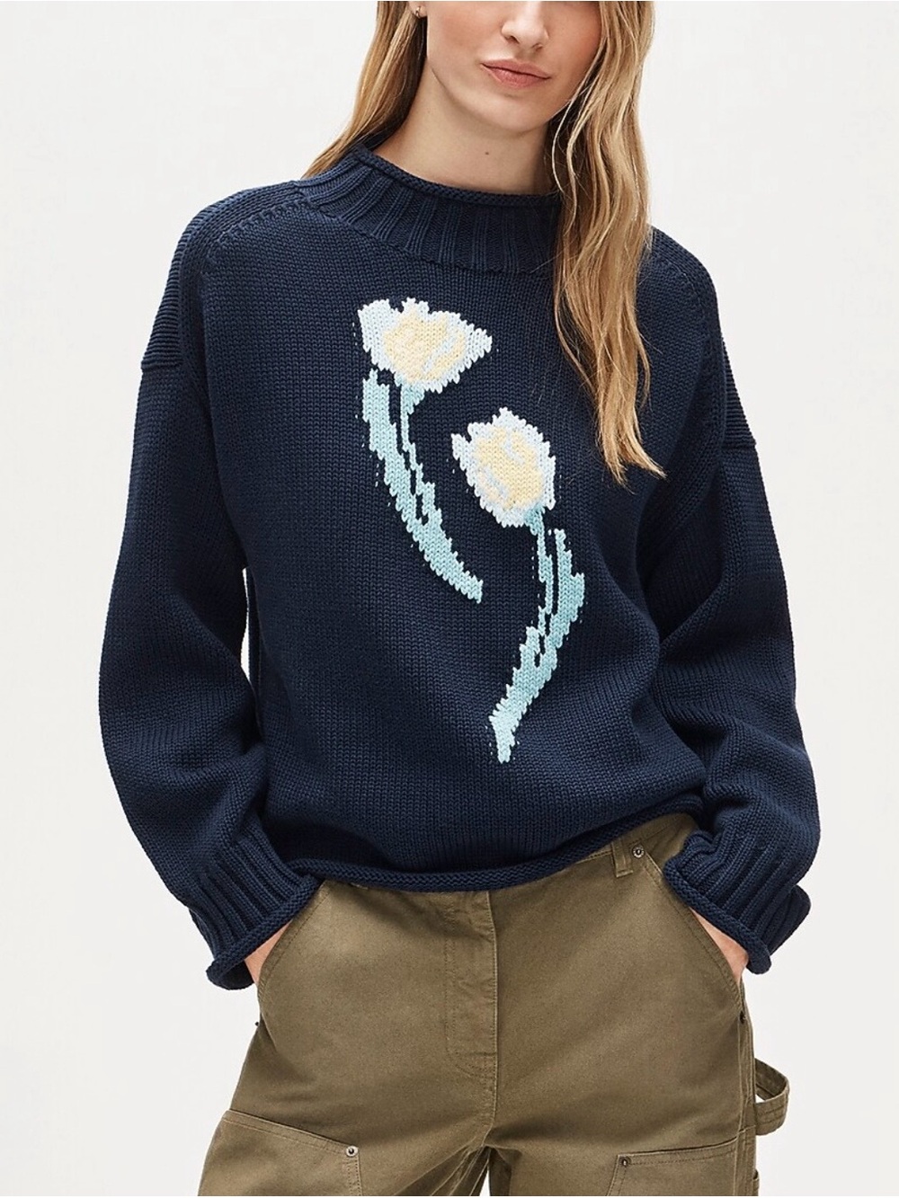 J. Crew Rollneck Cotton Sweater Xs